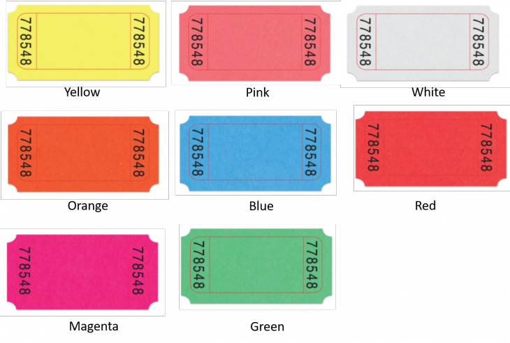 Roll Tickets: Case of 40 Single Rolls, 3-4 Different Color Tickets - 2,000 Individually Numbered Tic main image
